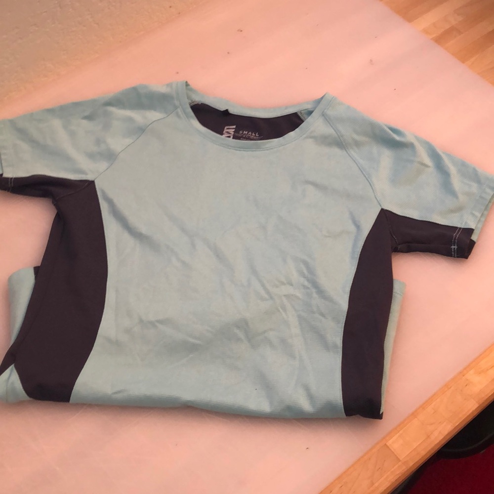 Blue and gray thin athletic shirt